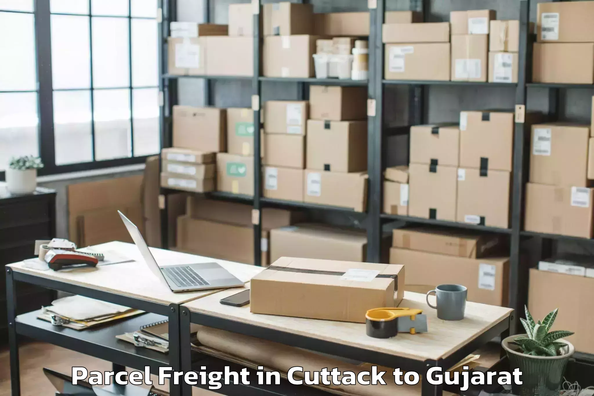 Easy Cuttack to Lodhika Parcel Freight Booking